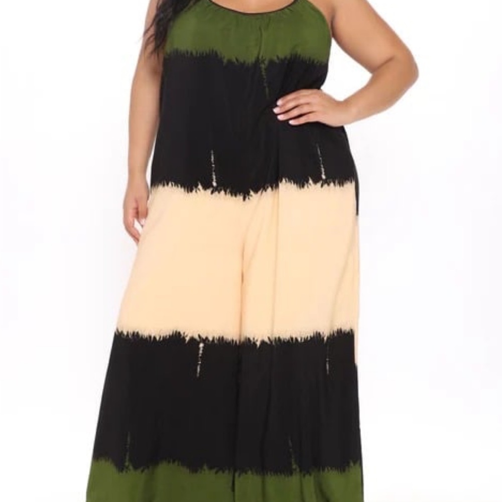 Color Block Wide Leg Pants Jumpsuit